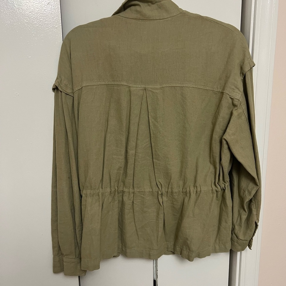 Zara linen blend  lightweight jacket with front zipper and pockets - Picture 5 of 5
